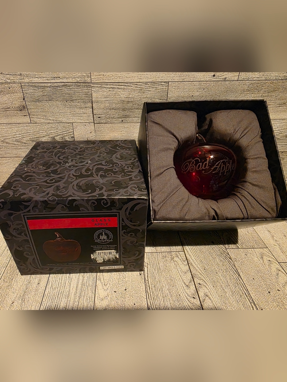 Disney Red Glass 'Bad Apple' Holiday Ornament